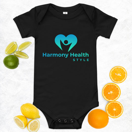 Dress Your Baby in Style with the Baby Short Sleeve One Piece Logo Design 👶