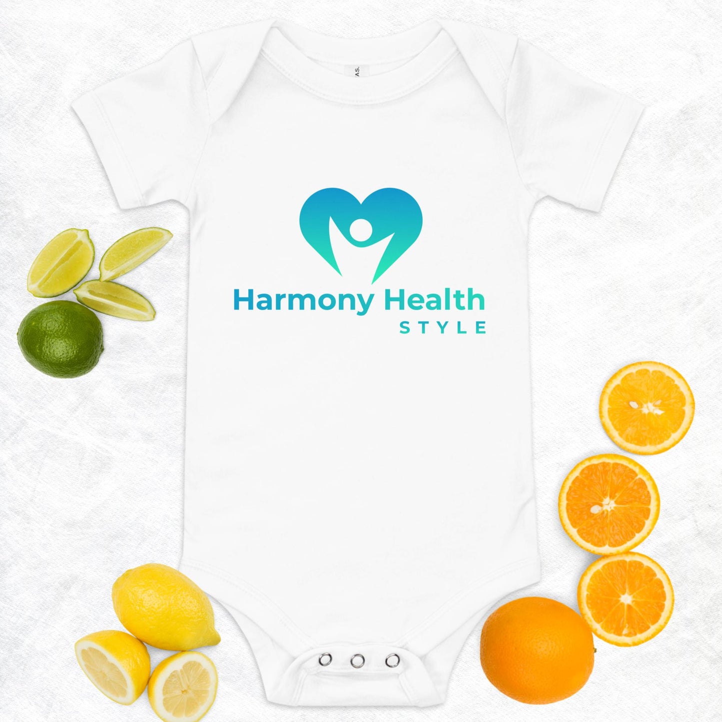 Dress Your Baby in Style with the Baby Short Sleeve One Piece Logo Design 👶