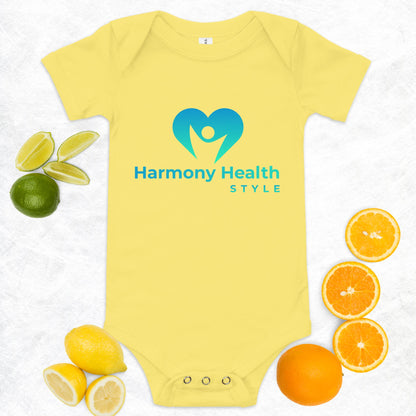 Dress Your Baby in Style with the Baby Short Sleeve One Piece Logo Design 👶